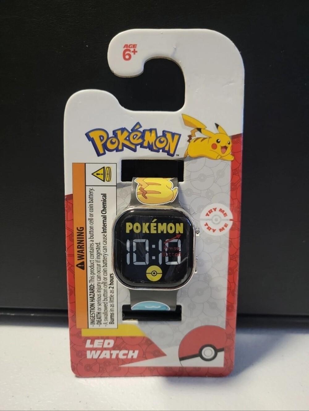 Pokemon LED Watch Square Face Mojang Studios by Accutime T24